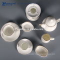 White Custom Logo Bone China Partly Fine Ceramic coffee set